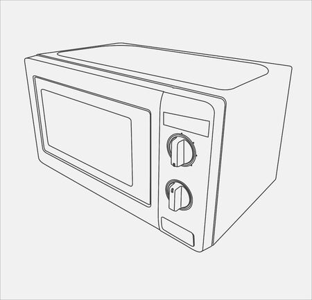 microwave hand drawing in vectorのイラスト素材
