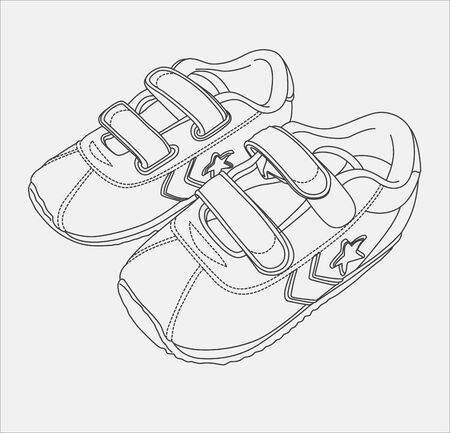 sneakers hand drawing in vectorのイラスト素材