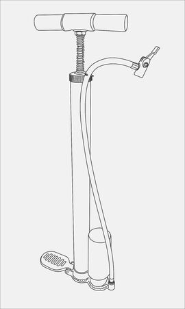 Bicycle pump hand drawing in vectorのイラスト素材