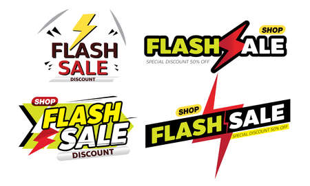 flash sale banner promotion tag design for marketingのイラスト素材