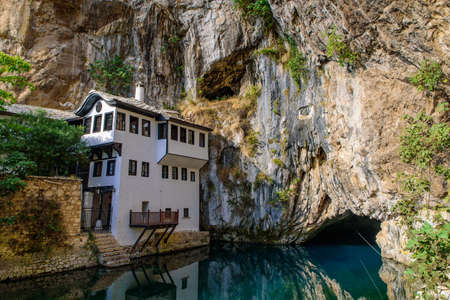 Blagaj Tekke and Buna River Spring in Mostar, Bosnia and Herzegovinaの写真素材
