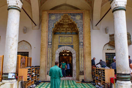 Entrance of Gazi Husrev-beg Mosque in Sarajevo, Bosnia and Herzegovinaのeditorial素材