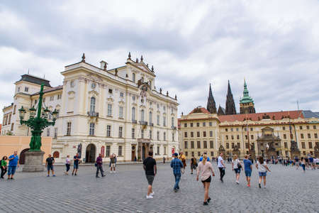 Hradcany Square, a square near Prague Castle in Prague, Czech Republicのeditorial素材