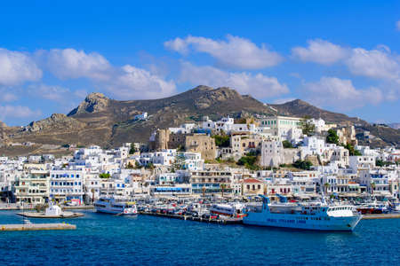 Port of Naxos, a Greek island in Aegean Sea, Greeceのeditorial素材