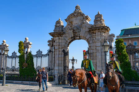Hungarian Royal Horse Guards at Budapest Castle, Hungaryのeditorial素材