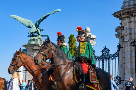 Hungarian Royal Horse Guards at Budapest Castle, Hungaryのeditorial素材