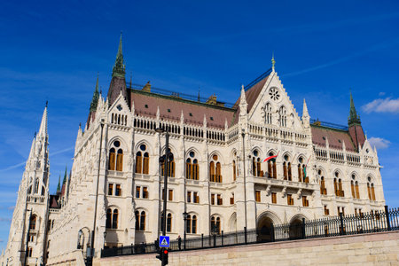 Hungarian Parliament Building on the banks of the Danube, Budapest, Hungaryのeditorial素材