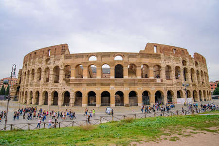 Colosseum, an oval amphitheatre and the most popular tourist attraction in Rome, Italyのeditorial素材