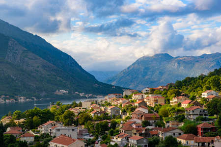 Kotor and Gulf of Kotor,  in Montenegroの写真素材