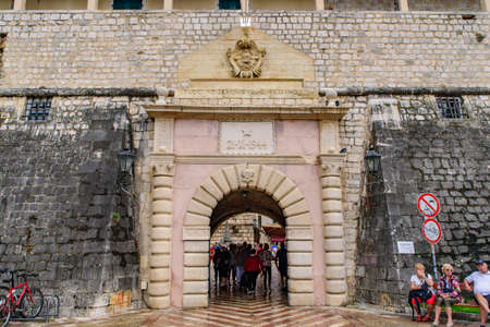 Entrance of the old town of Kotor, a World Heritage Site in Montenegroのeditorial素材
