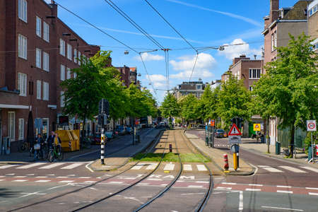 The street view of Amsterdam, Netherlandsのeditorial素材