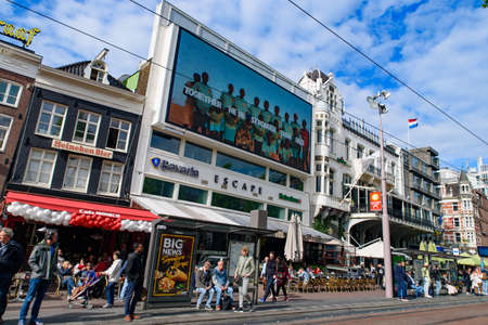 Rembrandtplein square in Amsterdam, Netherlandsのeditorial素材