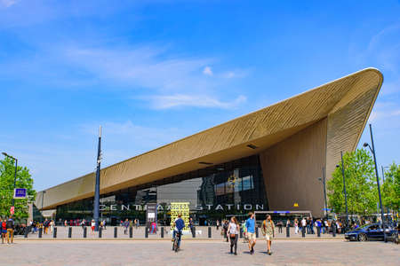 Central railway station in Rotterdam, Netherlandsのeditorial素材