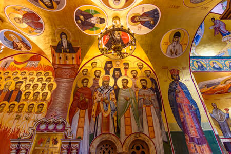 Interior of Cathedral of the Resurrection of Christ in Podgorica, Montenegroのeditorial素材