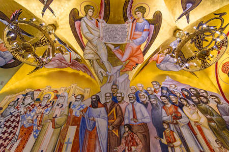 Interior of Cathedral of the Resurrection of Christ in Podgorica, Montenegroのeditorial素材