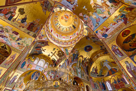 Interior of Cathedral of the Resurrection of Christ in Podgorica, Montenegroのeditorial素材