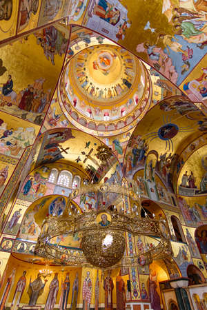 Interior of Cathedral of the Resurrection of Christ in Podgorica, Montenegroのeditorial素材