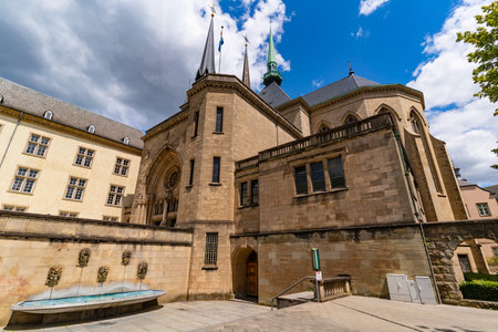 Notre-Dame Cathedral, a Catholic Cathedral in Luxembourg Cityの写真素材