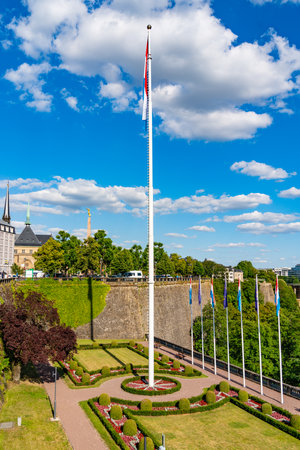 Place de la Constitution in Luxembourg Cityの写真素材