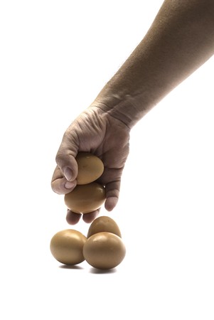 Lift an eggsの写真素材