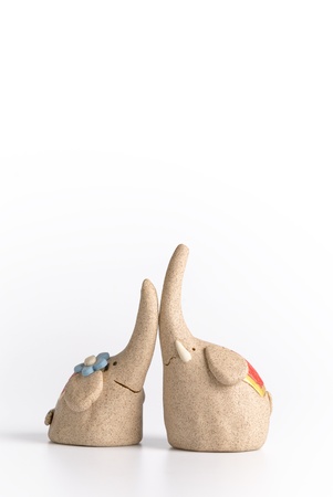 couple elephantの写真素材