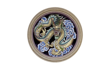 chinese dragon in circleの写真素材
