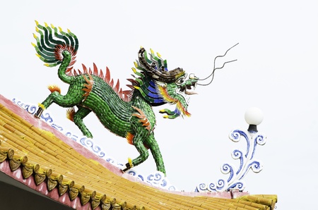 Kylin or Kirin on roof in joss house