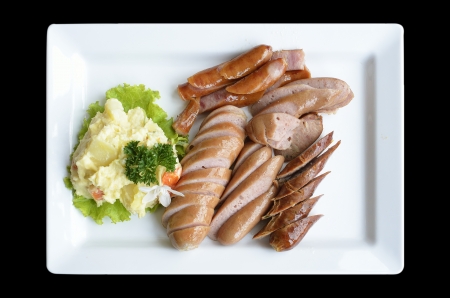sliced sausagesの写真素材