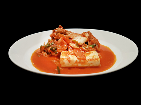 kimchi with tofuの写真素材