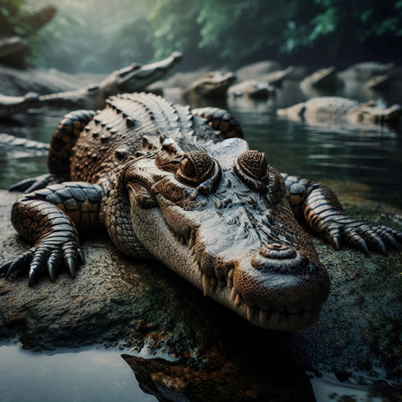 alligator in the swampの素材
