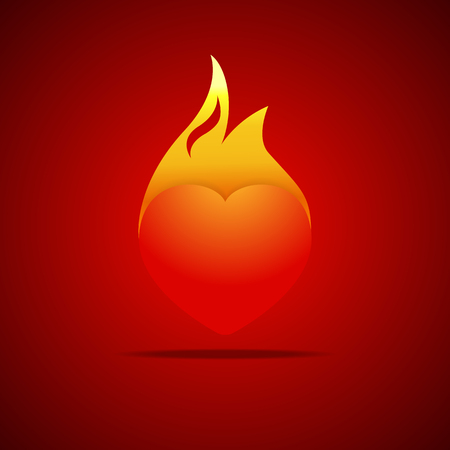 fire in heartのイラスト素材