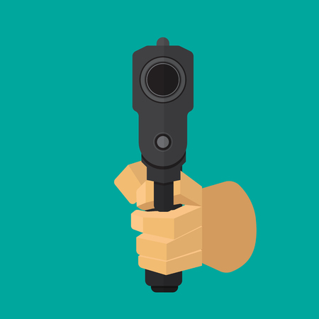 Hand holding handgunのイラスト素材