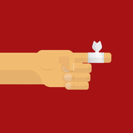 Finger wrapped with clothのイラスト素材