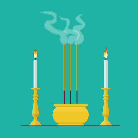 Candles and Incenseのイラスト素材