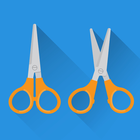 An orange scissors.のイラスト素材