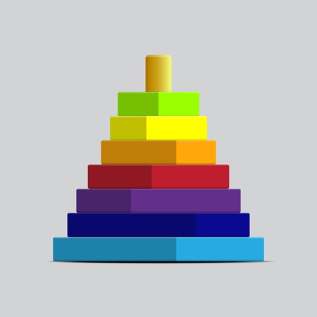 Colorful square pyramid toy.のイラスト素材