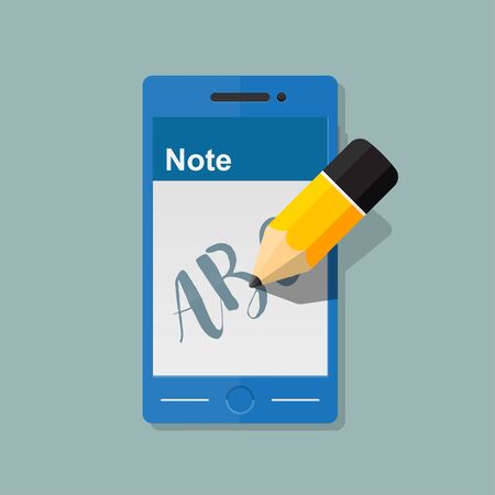 Write text message on smartphone icon,vector flat design.のイラスト素材