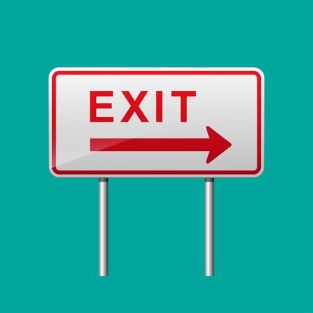 Exit sign on freeway vector illustration.のイラスト素材