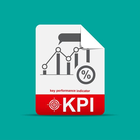 Kpi document icon vector flat design.のイラスト素材