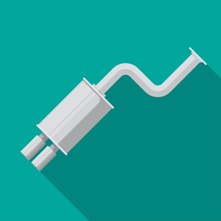Car exhaust pipe,Muffler set vector flat design.のイラスト素材