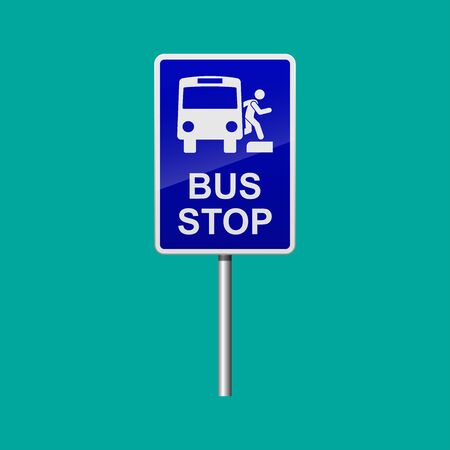 Bus stop sign vector illustration.のイラスト素材