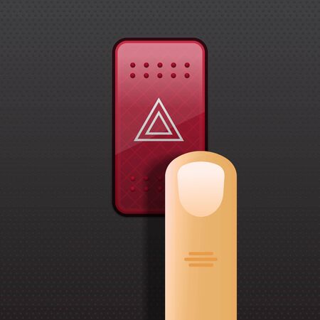 Finger pressing car emergency button.のイラスト素材