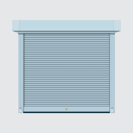 Metal roll shutter door vector flat design.のイラスト素材