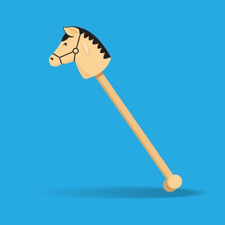 Wooden hobby horse vector flat design.のイラスト素材