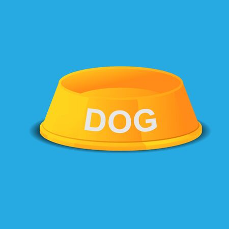 Empty dog food bowl dish vector illustration.のイラスト素材