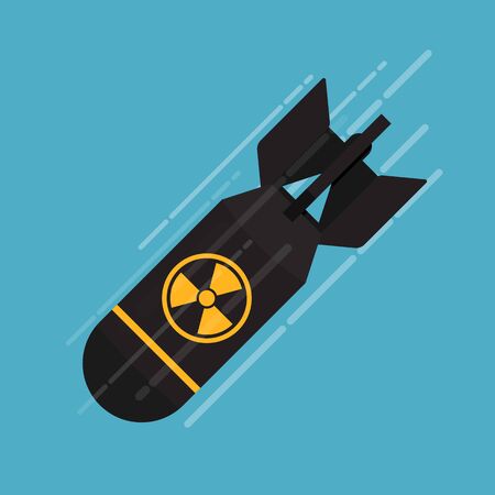 Nuclear bomb icon vector flat design.のイラスト素材