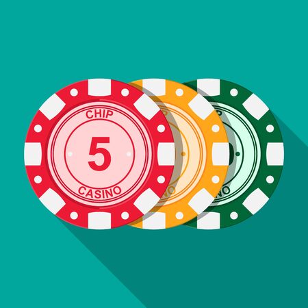 Casino chips vector flat design.のイラスト素材