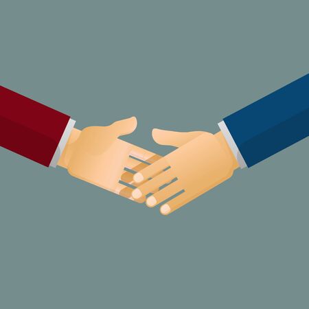 Two hands about to shake hands vector illustration.のイラスト素材