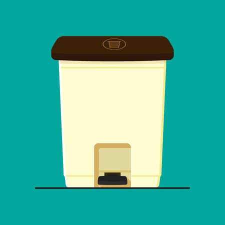 Step trash can vector flat design.のイラスト素材