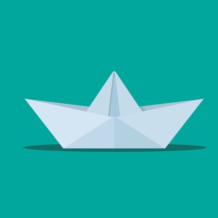Origami paper boat vector flat design.のイラスト素材